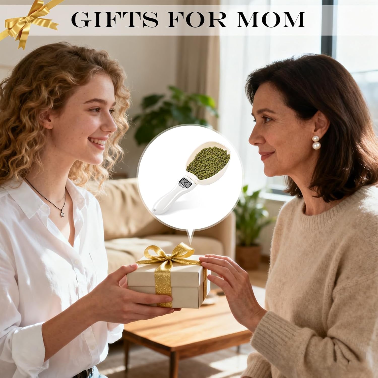 Digital Measuring Spoon, Weighing Food Measuring Scoop Scale, LCD Electronic Food Scale for Kitchen Gadget, Baking Cooking Coffee, Pet Dog Cat Food, High Precision Grams Measuring Cup Valentines Gifts