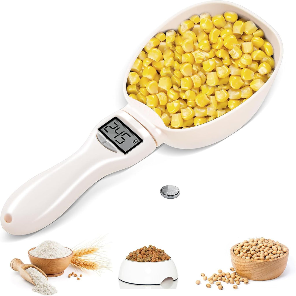 Digital Measuring Spoon, Weighing Food Measuring Scoop Scale, LCD Electronic Food Scale for Kitchen Gadget, Baking Cooking Coffee, Pet Dog Cat Food, High Precision Grams Measuring Cup Valentines Gifts