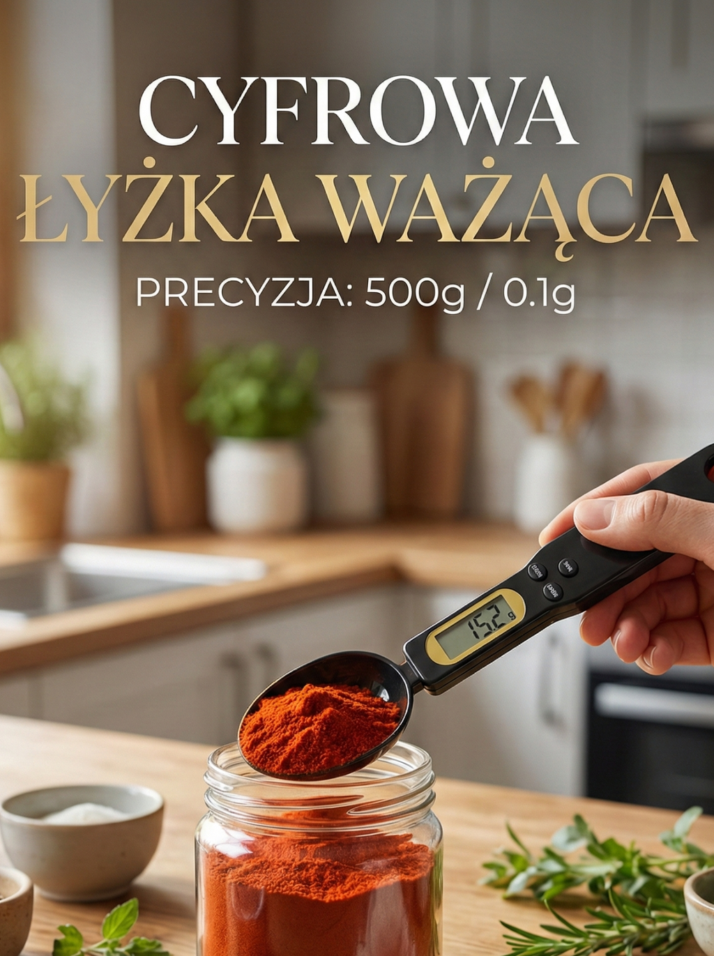 Cyfrowa kuchenna łyżka ważąca kuchenna z wyświetlaczem LCD 500g/0.1g