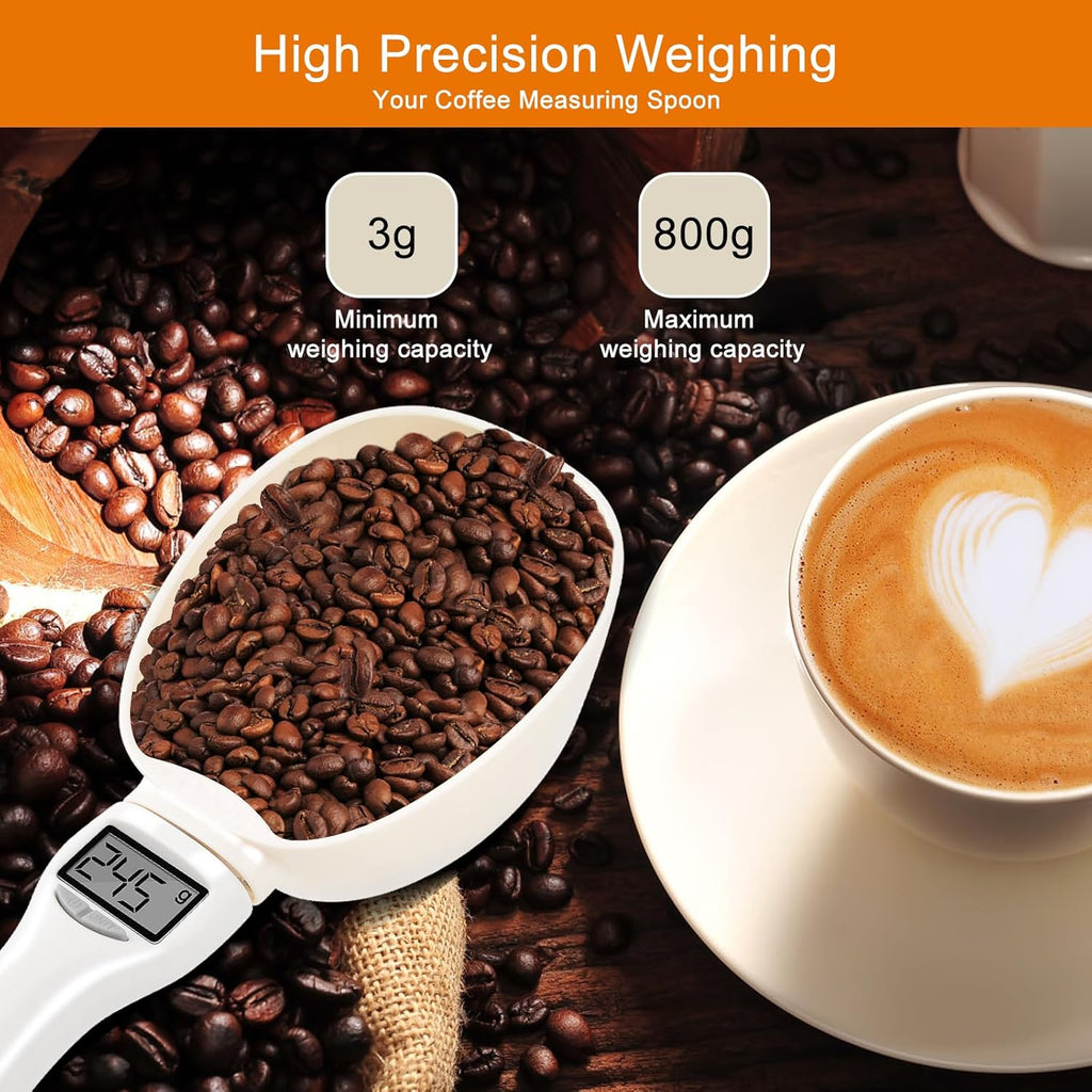Digital Measuring Spoon, Weighing Food Measuring Scoop Scale, LCD Electronic Food Scale for Kitchen Gadget, Baking Cooking Coffee, Pet Dog Cat Food, High Precision Grams Measuring Cup Valentines Gifts
