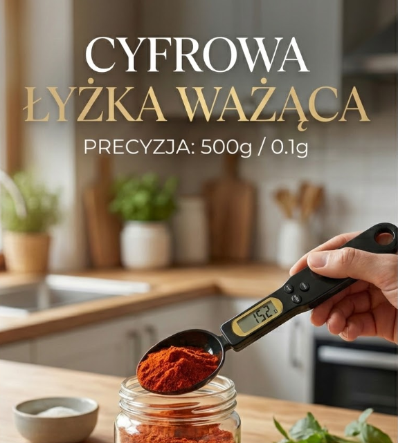 Cyfrowa kuchenna łyżka ważąca kuchenna z wyświetlaczem LCD 500g/0.1g